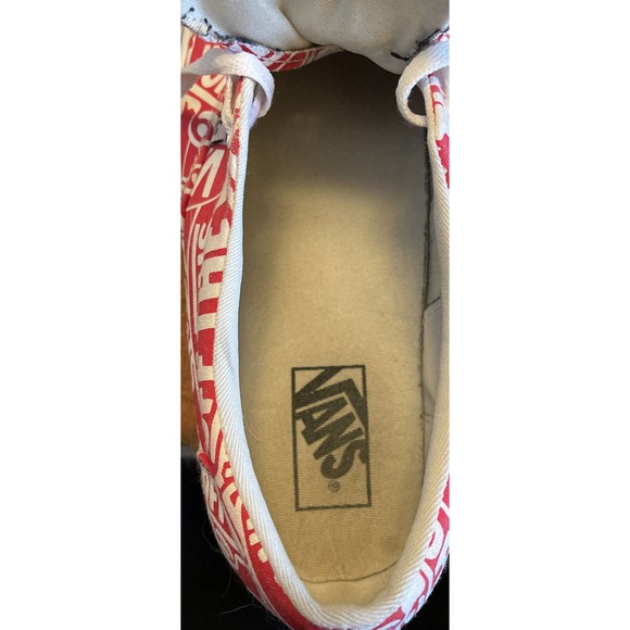 Vans 500714 Classic Old Skool Low Top Red Spell Logo Sneakers Men’s Sz 9.5 - Picture 7 of 13